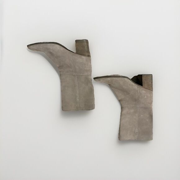 Women’s Frye Nora Mid Calf Pull On Suede Taupe Mushroom Grey Brown Size 10 - Picture 4 of 6